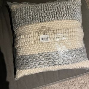 Brand new with tags grey and cream boucle wool throw pillows